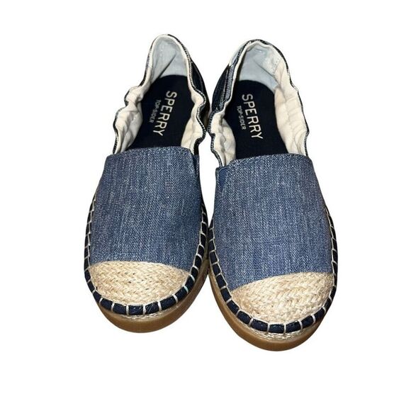 Sperry Laurel Reef Espadrille Flats 6 Blue Fabric Slip On Round Toe shoes - Picture 2 of 12